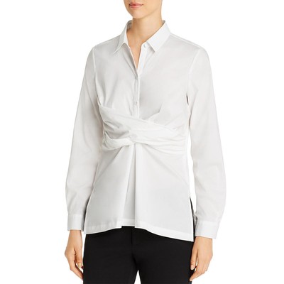 

Женская блузка с белым воротником Kenneth Cole New York, верхняя рубашка Henley  BHFO 6123, Белый