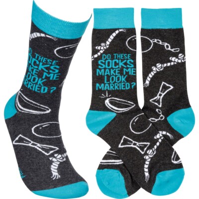Bride & Groom Socks- ''Do Thes Socks Make Me Look Married?''(One pair of each)
