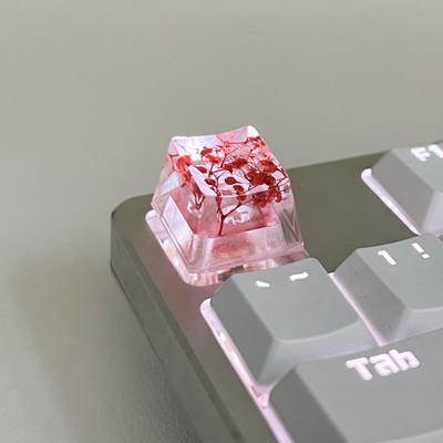 Mechanical Keyboard Keycap High Quality Epoxy DIY Translucent Leaves Dry Flowers