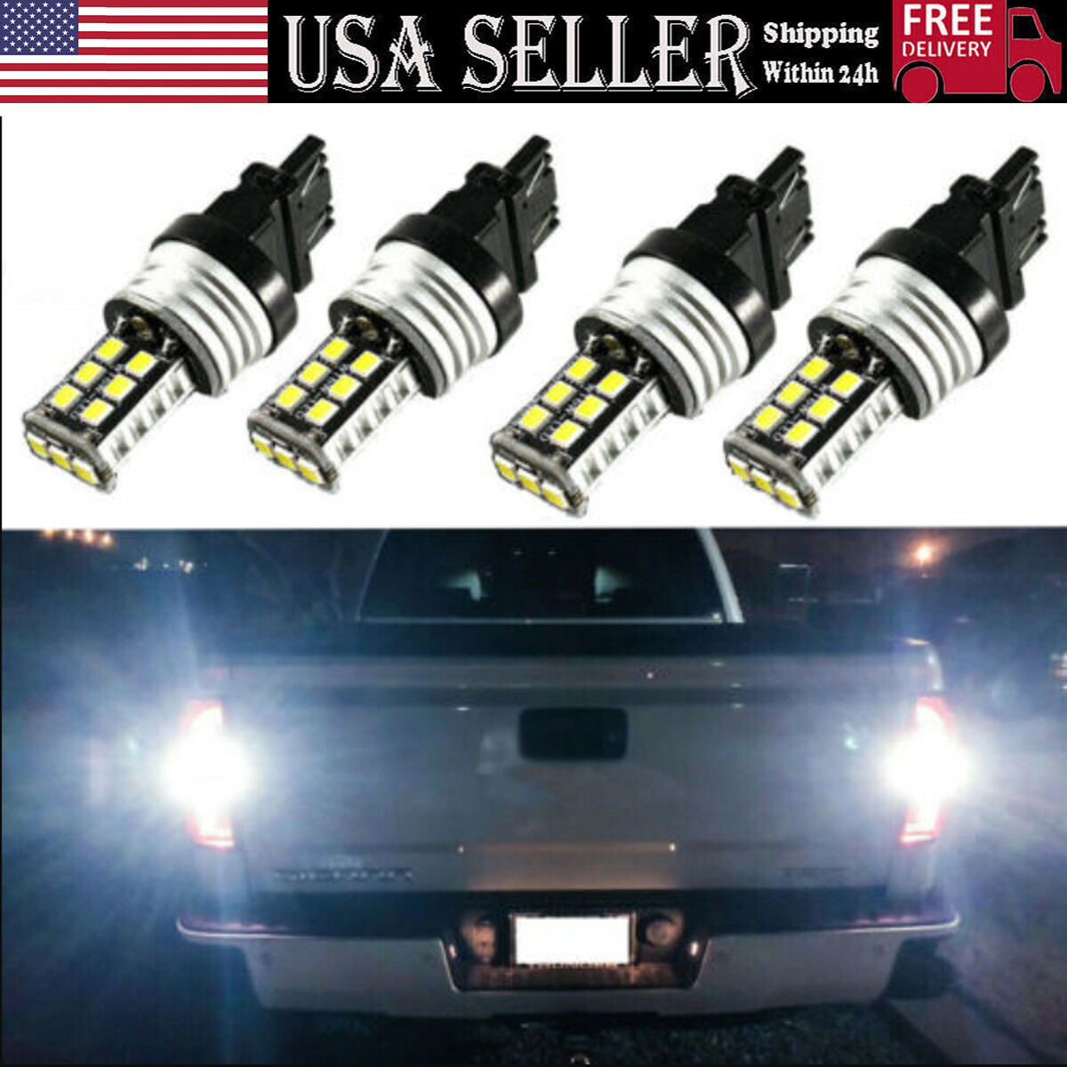 4pcs 3157 LED White Daytime Running Light Bulb DRL for Chevy Silverado 1500 USA