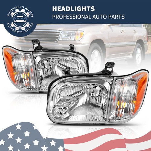 For 2005-2006 Toyota Tundra 2005-2007 Sequoia Headlights Halogen Headlamps Amber