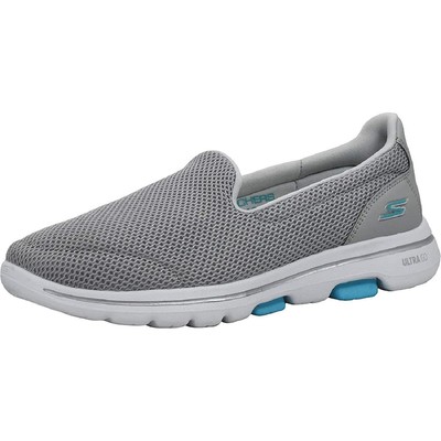 

Skechers Womens Go Walk 5 Серые слипоны 9.5 Medium (B,M) BHFO 1536, Gray/blue, Go Walk 5