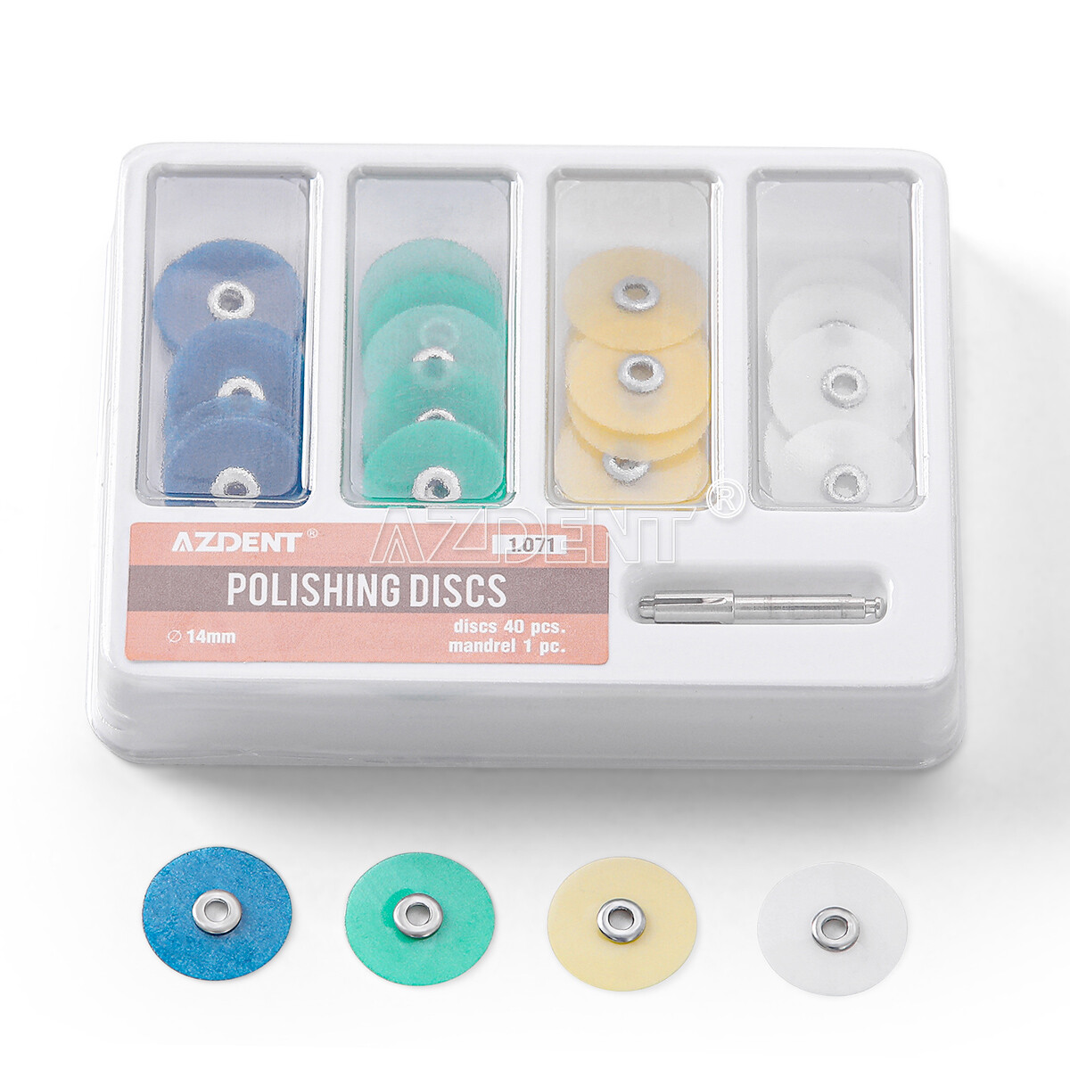 AZDENT Dental Soflex Discs Composite Finishing Polishing Discs 2.35mm+Mandrel