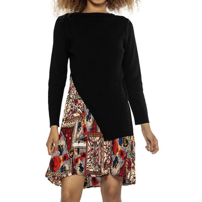 Женское платье-комбинация Gracia из черного джерси с принтом для работы XL BHFO 1607