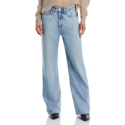 Rag & Bone Jeans Womens Featherweight Loganq Blue Wide Leg Jeans 25 BHFO 9618