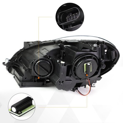 For 12-15 Mercedes C-Class Projector Headlight/Lamp W/3D LED DRL Black Housing