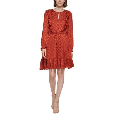 

Женское шифоновое короткое мини-платье Tommy Hilfiger Petites BHFO 6610, Cinnamon