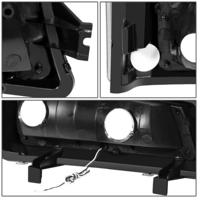 For 2003-2007 Silverado Avalanche LED DRL Bar Headlight Bumper Lamp Black/Clear