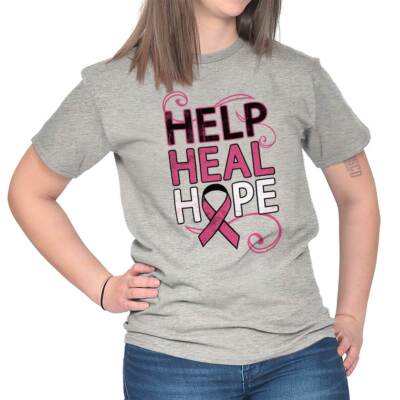 Help Heal Hope Breast Cancer Awareness BCA Womens Short Sleeve Crewneck Tee