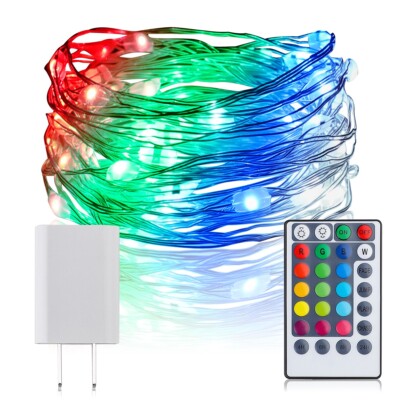10M Fairy String Lights 100 LEDs 16 Color Changing Waterproof Twinkle Rope Light