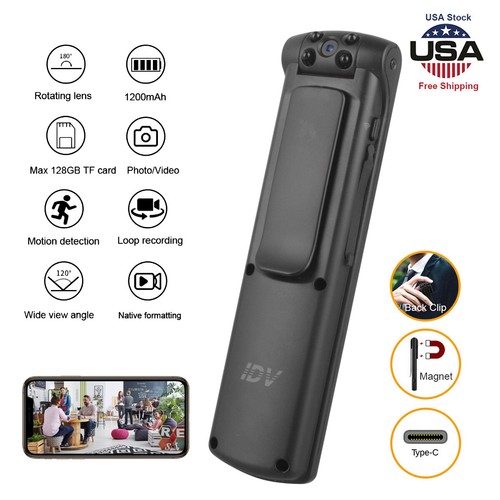10hour 1080P HD WiFi Camcorder Mini Police Body Camera Video DVR IR Night Cam