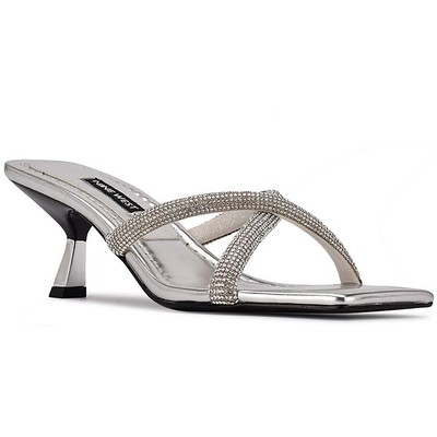 

Женские туфли-лодочки Nine West BLONDE5 Silver Slip On 6.5 Medium (B,M) BHFO 6280, Серебряный