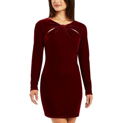 Женское красное бархатное мини-платье для коктейлей и вечеринок BCX Juniors S BHFO 7241