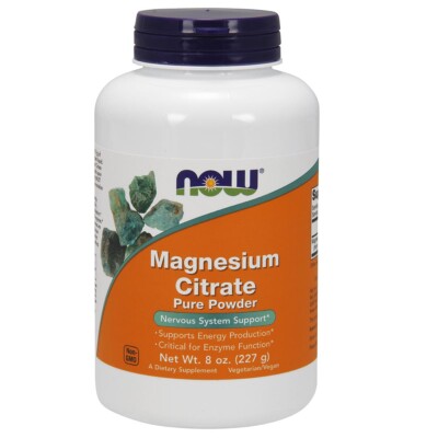 Now Foods Magnesium Citrate Powder 8 oz Made in USA FREE SHIPPING