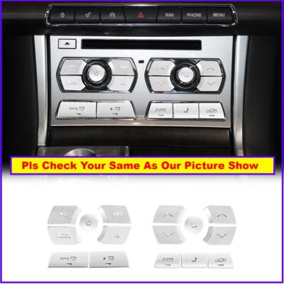 15PCS Aluminum Silver Air Condition Button Patch Sticker For Jaguar XF 2012-2015