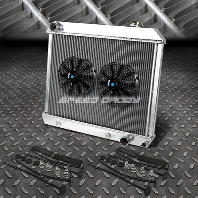 3-РЯДНЫЙ АЛЮМИНИЕВЫЙ РАДИАТОР + 2X10 ВЕНТИЛЯТОРОВ ЧЕРНОГО ЦВЕТА ДЛЯ ПИКАПА PONTIAC 61-66 CHEVY TRUCK C/K