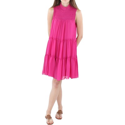 

Женское розовое мини-платье без рукавов со сборками Taylor  BHFO 7438, Розовый