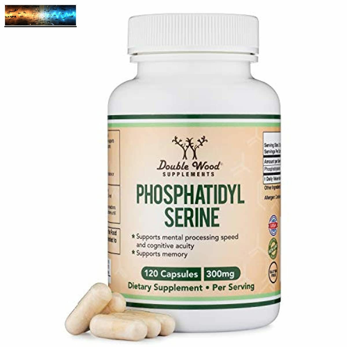 PhosphatidylSerin 300mg pro Portion, hergestellt in den USA, 120 Kapseln (Phosphatidy