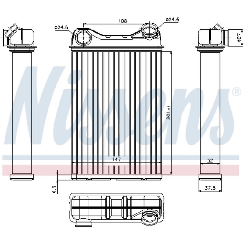 Nissens ÃChangeur Radiateur De Chauffage Pour Fiat Punto Van 1.2 60 1.9 Zastava