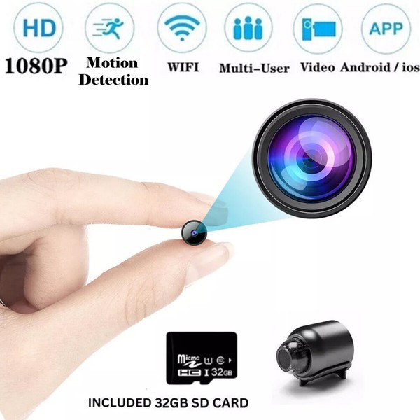 With 32GB SD Card HD 1080P Mini Spy Camera WiFi Hidden Camcorder Security Cam - Image 3