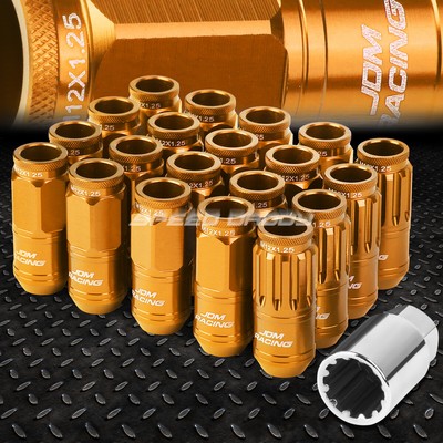 ОТКРЫТЫЙ КОНЕЦ ОРАНЖЕВОГО АЛЮМИНИЕВОГО ШЛИЦА С 16 ВЫСТУПАМИ + 4 СТОПОРНЫЕ ГАЙКИ + КЛЮЧ M12X1.25 50 ММ 21 ММ В ДИАМЕТРЕ