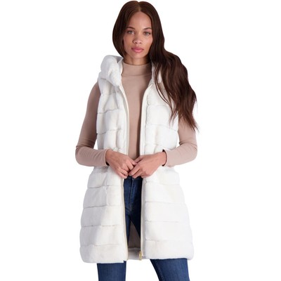 

Женский рифленый жилет с капюшоном из искусственного меха Via Spiga, 71200X