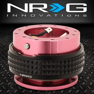АЛЮМИНИЕВОЕ РУЛЕВОЕ КОЛЕСО NRG QUICK RELEASE GEN 2.1 РОЗОВОГО ЦВЕТА С ЧЕРНЫМ КОЛЬЦОМ В ФОРМЕ ПИРАМИДЫ