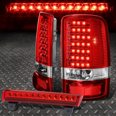 ДЛЯ 00-06 YUKON/TAHOE/SUBURBAN ПОЛНЫЙ СВЕТОДИОДНЫЙ ЗАДНИЙ ФОНАРЬ + 3-Й СТОП-СИГНАЛ С КРАСНОЙ ЛИНЗОЙ