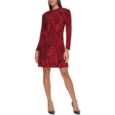 

Женское мини-платье-футляр Tommy Hilfiger с воротником «огурец» BHFO 5689, Red/black paisley