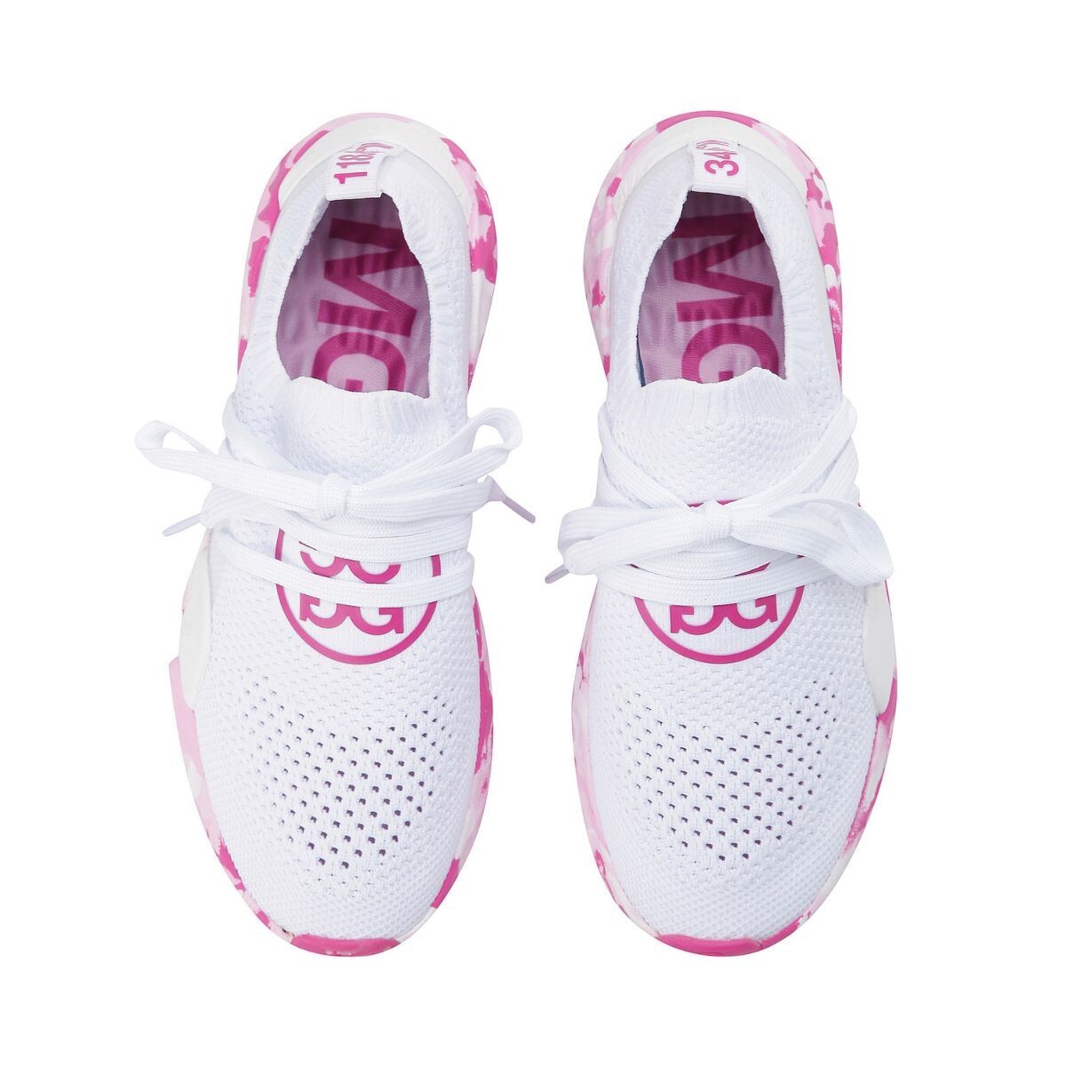 Pre-owned Gfore G/fore  Korea Exclusive Mg4.1 (women) Slip On Comfy Mesh Gym Pink Shoes In White/pink