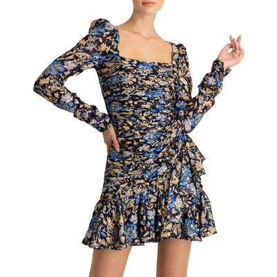 

ML Monique Lhuillier Женское плиссированное мини-платье для коктейлей и вечеринок BHFO 8354, Multicolor