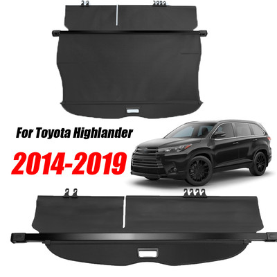 Trunk Cargo Cover Retractable For Toyota Highlander 2014-2019 Replacement