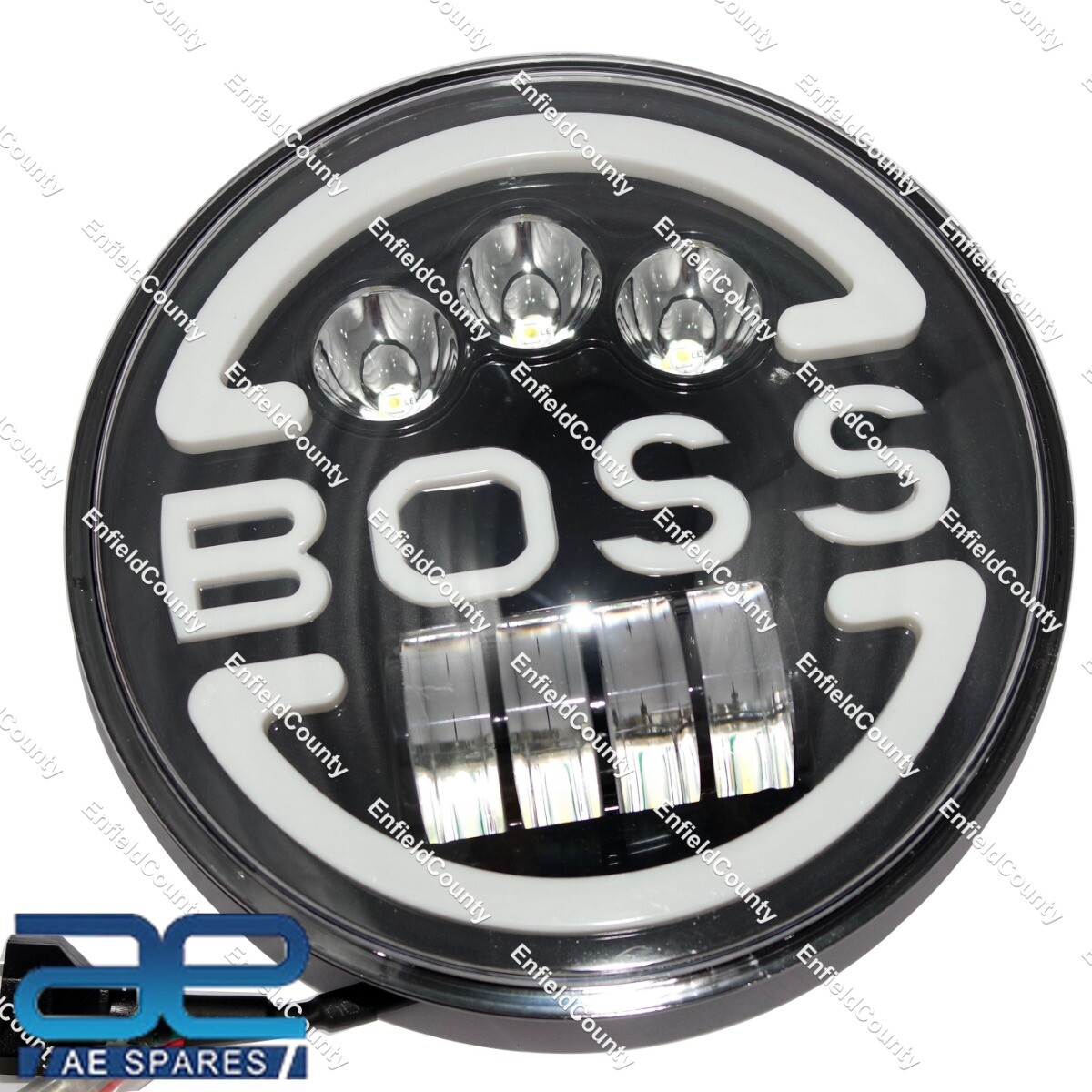 Boss DRL 7 "Headlight Set High Low Beam For Royal Enfield Harley Davidson 