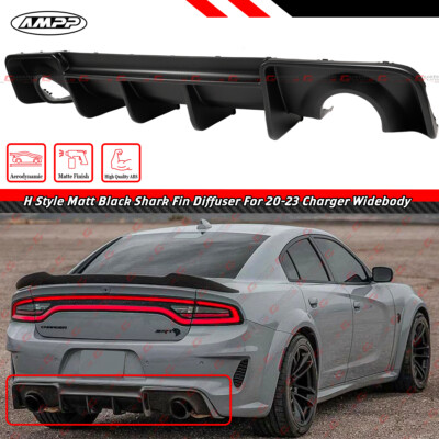 For 20-2023 Dodge Charger SRT Widebody H Style Matte Black Rear Bumper Diffuser