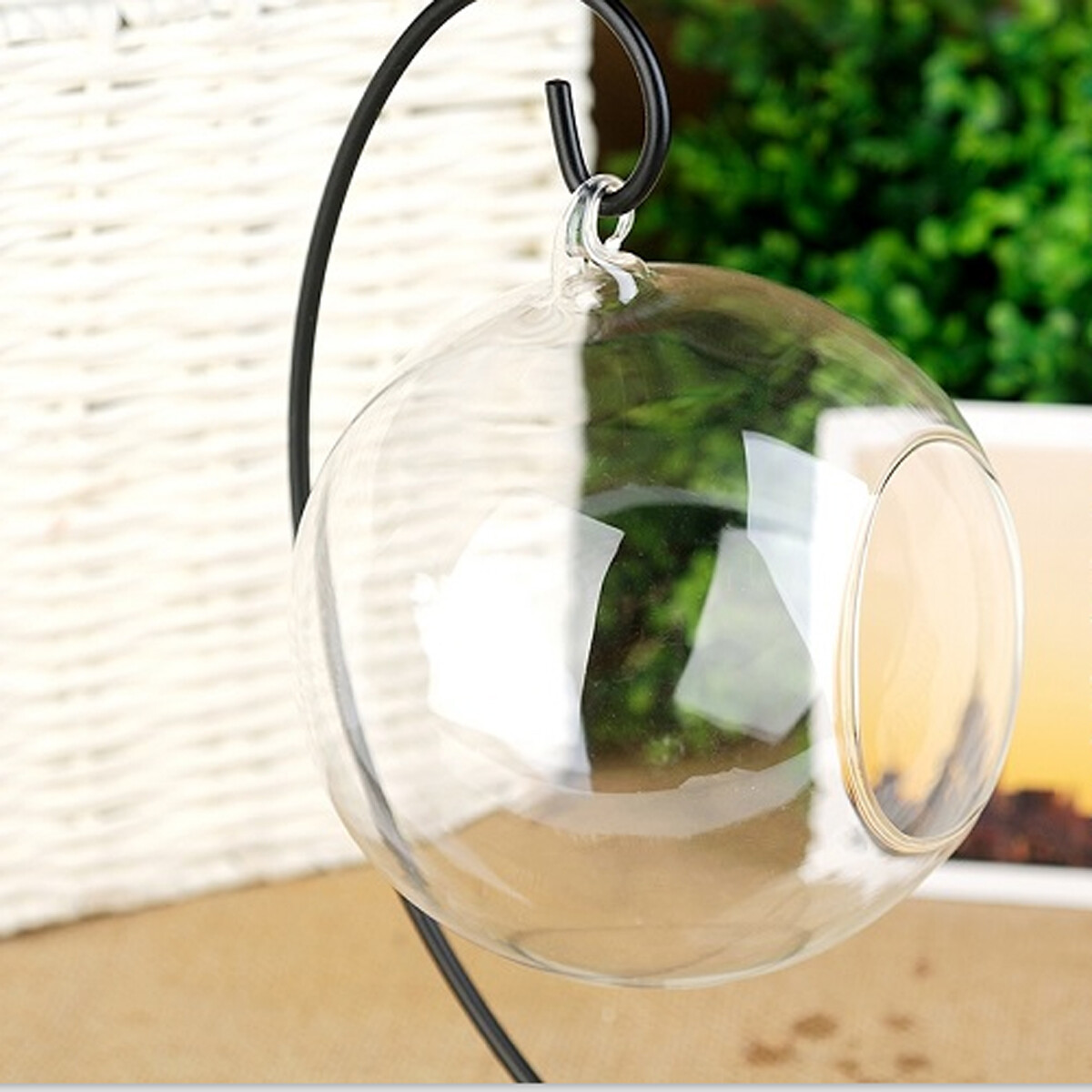 SWISSELITE Glass Hanging Air Orbs Terrariums, Glass Plant Terrariums Globe Set o