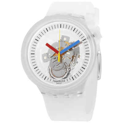 Swatch Явно смелые кварцевые прозрачные мужские часы SB01K100
