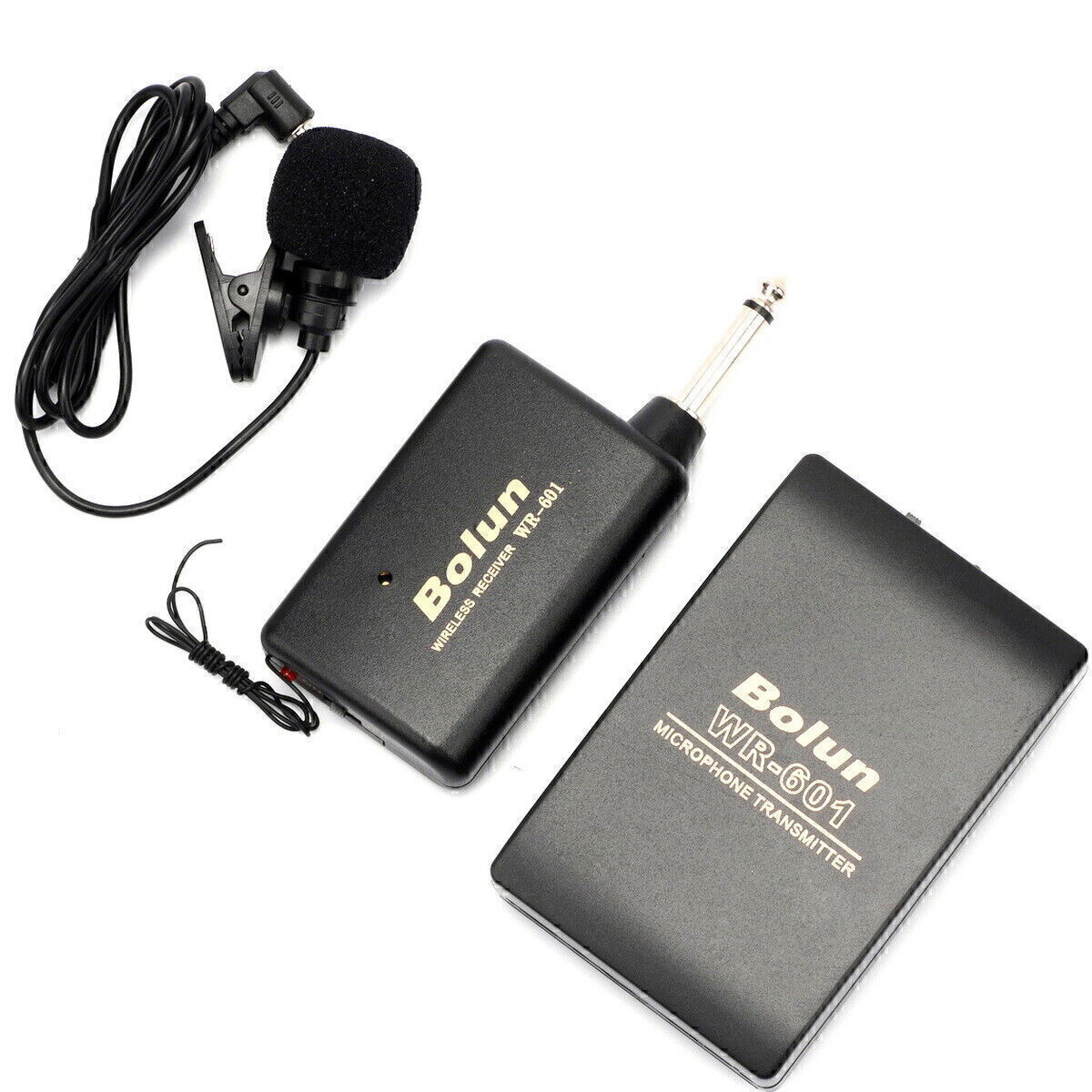 Mini FM Transmitter Wireless Lapel Tie Microphone Clip-on Mic Receiver Set