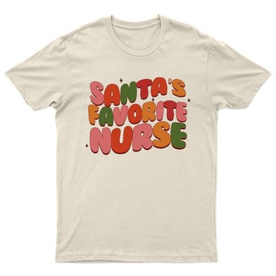 Santa Favorite Nurse Christmas T-Shirt Unisex Gift Retro Seasonal Funny Xmas