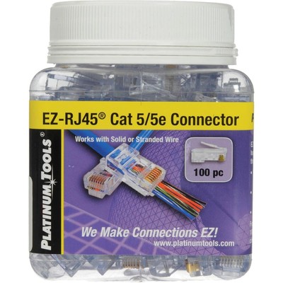 Разъем Platinum Tools EZ-RJ45 CAT5/5e, 100 шт./банка #202003J