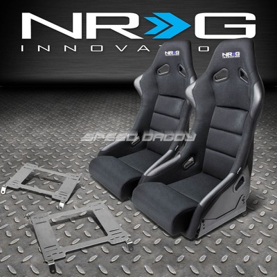КОВШЕОБРАЗНЫЕ ГОНОЧНЫЕ СИДЕНЬЯ NRG ИЗ СТЕКЛОВОЛОКНА + СТАЛЬНОЙ КРОНШТЕЙН T304 ДЛЯ 98-02 ACCORD CG