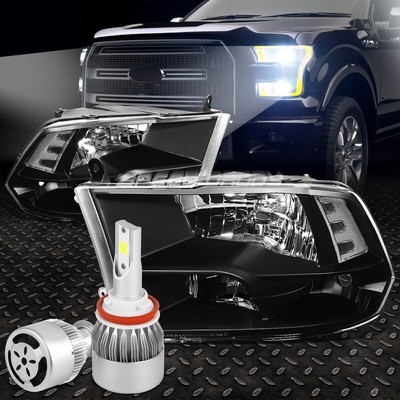 ЧЕРНАЯ ЧЕТЫРЕХЪЯДЕРНАЯ ФАРА + ПРОЗРАЧНЫЙ УГОЛ + БЕЛЫЙ СВЕТОДИОД H8 HID с ВЕНТИЛЯТОРОМ ДЛЯ 09-17 RAM DS DJ D2