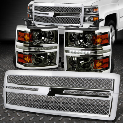ФАРА ДЫМОВОГО ПРОЖЕКТОРА + LED DRL + ЯНТАРНАЯ БОКОВАЯ ПАНЕЛЬ + РЕШЕТКА ИЗ АБС-ПЛАСТИКА ДЛЯ 14-15 SILVERADO