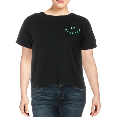 Все.World Женская черная футболка с коротким рукавом и графическим рисунком Top XL BHFO 5599