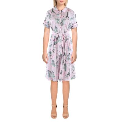 

Karl Lagerfeld Paris Женское платье-рубашка миди с принтом и поясом BHFO 8613, Розовый