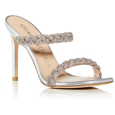 Женские туфли Stuart Weitzman на серебряном каблуке Addison 6 среднего размера (B, M) BHFO 5101