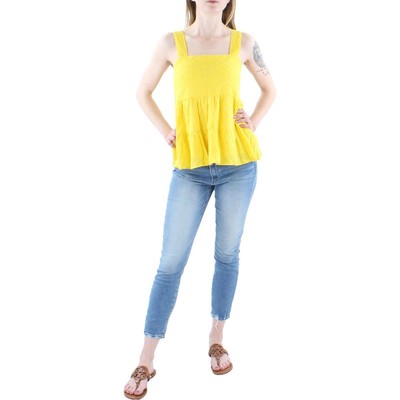 Женская летняя майка-топ Aqua Womens Yellow с многоуровневыми ушками XS BHFO 0369