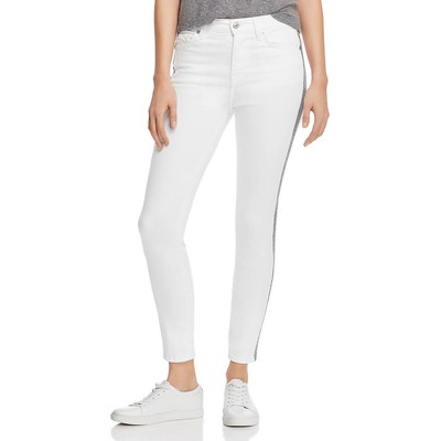7 For All Mankind Женские белые узкие джинсы с завышенной талией на щиколотке 24 BHFO 7140
