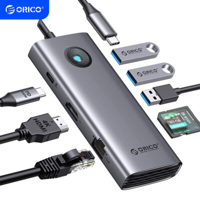 ORICO 8-in-1 USB C Docking Station & 4K HDMI VGA RJ45 USB 3.0 PD100W For Laptop