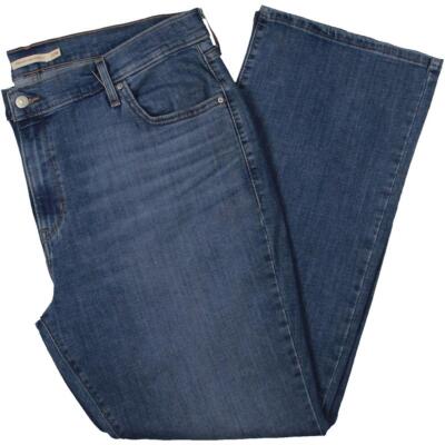 Женские синие джинсы Levis с высокой посадкой из однотонного денима Bootcut Jeans Plus 20W BHFO 5729