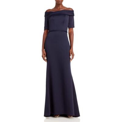 

Женское вечернее платье макси с открытыми плечами Amsale BHFO 4257, Navy